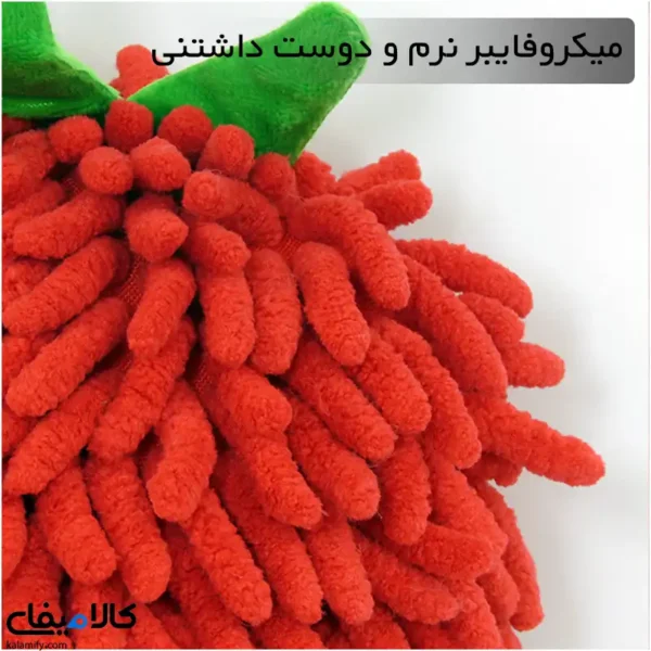 دستمال حوله‌ای موز و توت‌فرنگی | حوله و لیف حمام چندکاره در 2 طرح - تصویر 16