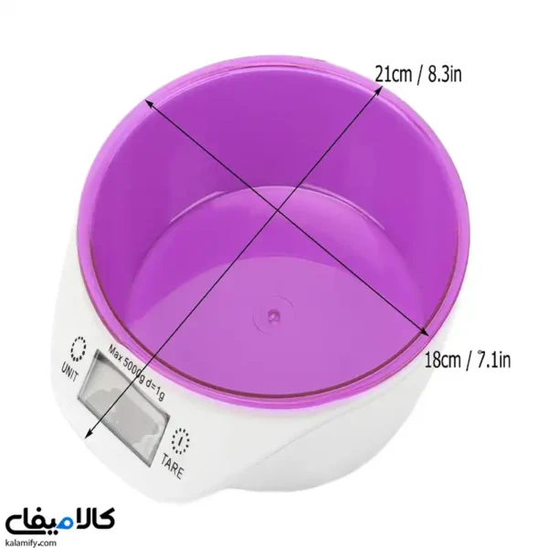 ترازو آشپزخانه دیجیتال کاسه‌دار | وزن‌کشی دقیق تا 5 کیلوگرم - تصویر 3
