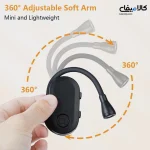 چراغ مطالعه گیره ای کتاب در 2 رنگ سفید و مشکی دیمردار - تصویر 6