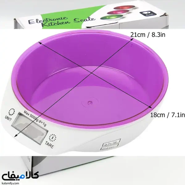 ترازو آشپزخانه دیجیتال کاسه‌دار | وزن‌کشی دقیق تا 5 کیلوگرم - تصویر 4