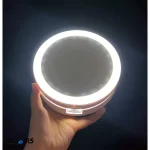 آینه آرایشی رومیزی چراغ دار تاشو با آیینه بزرگنمایی - تصویر 3