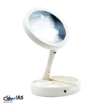 آینه آرایشی رومیزی چراغ دار تاشو با آیینه بزرگنمایی - تصویر 10