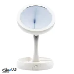 آینه آرایشی رومیزی چراغ دار تاشو با آیینه بزرگنمایی - تصویر 11