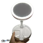 آینه آرایشی رومیزی چراغ دار تاشو با آیینه بزرگنمایی - تصویر 12