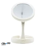 آینه آرایشی رومیزی چراغ دار تاشو با آیینه بزرگنمایی - تصویر 15