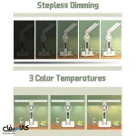 چراغ مطالعه تاشو چندکاره رومیزی LED با پنکه، ساعت و تاریخ و دمای اتاق دیجیتال و شارژر USB - تصویر 11