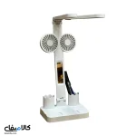چراغ مطالعه تاشو چندکاره رومیزی 2LED فن، آیینه دار و شارژر USB