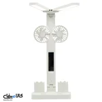 چراغ مطالعه تاشو چندکاره رومیزی 2LED فن، آیینه دار و شارژر USB - تصویر 2