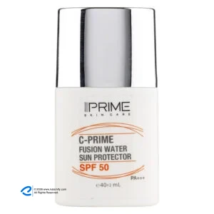 فلوئید ضدآفتاب بی‌رنگ پرایم SPF50 مدل C-Prime Fusion Water مناسب انواع پوست، حجم 40 میلی‌لیتر