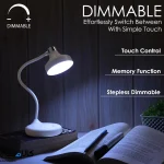 چراغ مطالعه شارژی دیمردار سفید طلایی - تصویر 12