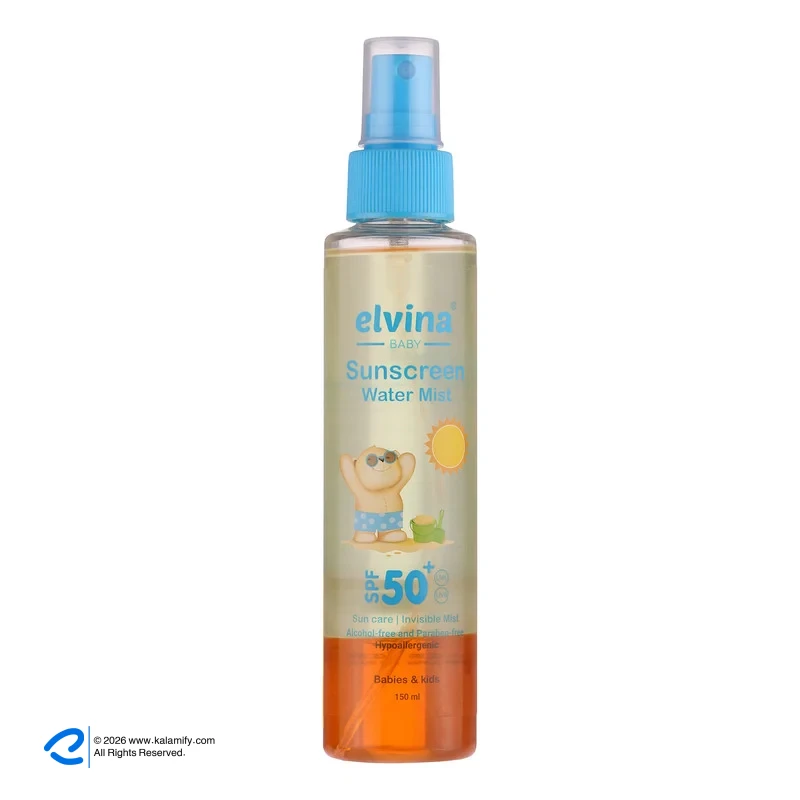 اسپری ضد آفتاب کودکان الوینا SPF 50 مدل Mist حاوی محافظ UVA و UVB مناسب انواع پوست حجم 150 میلی لیتر اسپری ضد آفتاب کودکان الوینا SPF 50 مدل Mist حاوی محافظ UVA و UVB مناسب انواع پوست حجم 150 میلی لیتر