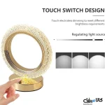 چراغ خواب شارژی دایره ای لمسی با تنظیم نور 3 حالته طرح کریستال - تصویر 11