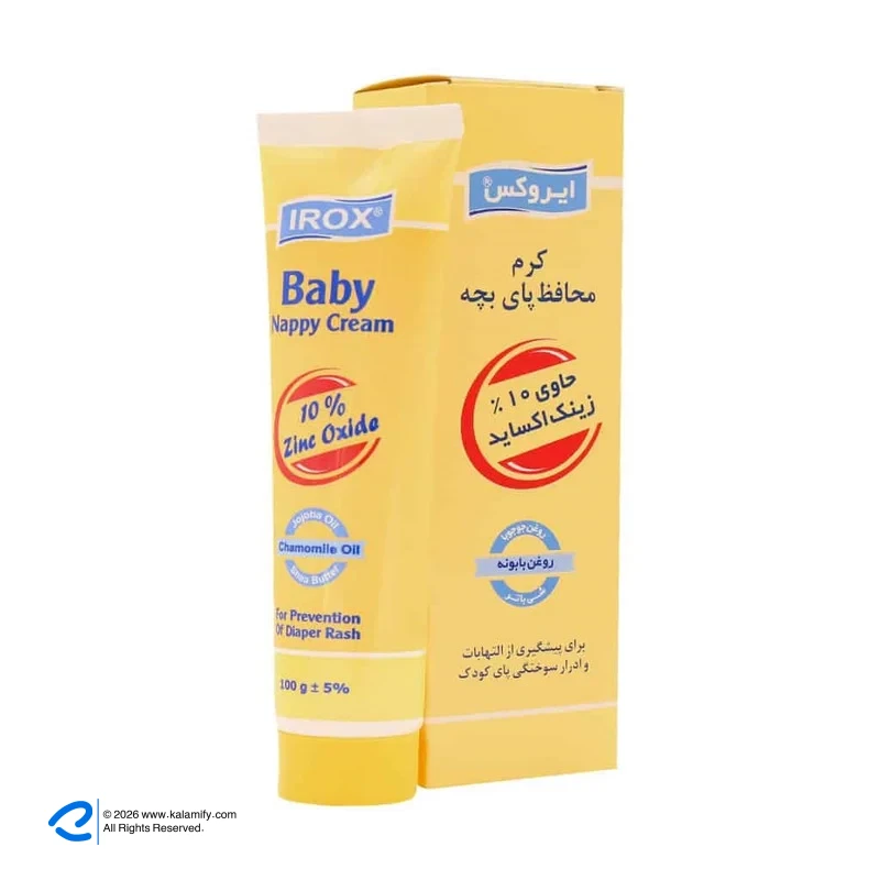کرم محافظ پای کودک ایروکس مدل zinc oxide حجم 100 میلی لیتر کرم محافظ پای کودک ایروکس زینک اکساید