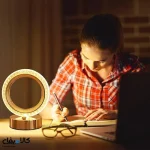 چراغ خواب شارژی دایره ای لمسی با تنظیم نور 3 حالته طرح کریستال - تصویر 5