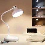 چراغ مطالعه شارژی دیمردار سفید طلایی - تصویر 2