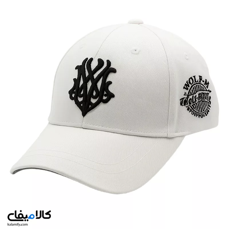 کلاه آفتابی مدل Wolf.M رنگ سفید مشکی