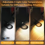 چراغ مطالعه گیره ای کتاب در 2 رنگ سفید و مشکی دیمردار - تصویر 9