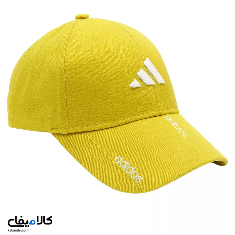 کلاه آفتابی مدل آدیداس ۳ خط رنگ زرد