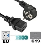 کابل برق 3 پین سرور منبع تغذیه بافو مدل EU-C19 3Cx1.5MM طول 1.8 متر