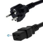 کابل برق 3 پین سرور منبع تغذیه مدل EU-C19 طول 1.5 متر