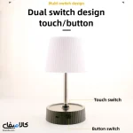 چراغ خواب و رومیزی چتری شارژی لمسی LED با قابلیت تنظیم ارتفاع، نور ملایم و طراحی مدرن - تصویر 14