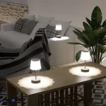 چراغ خواب و رومیزی چتری شارژی لمسی LED با قابلیت تنظیم ارتفاع، نور ملایم و طراحی مدرن - تصویر 16